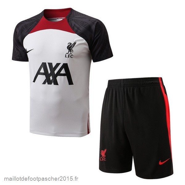 Maillot Foot Achat Entrainement Ensemble Complet Liverpool 2022 2023 Blanc Rouge Noir