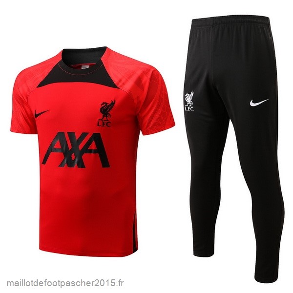 Maillot Foot Achat Entrainement Ensemble Complet Liverpool 2022 2023 Noir Rouge