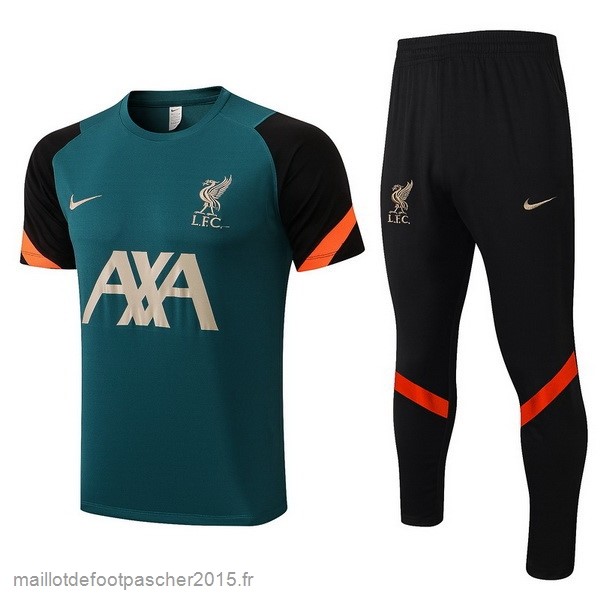 Maillot Foot Achat Entrainement Ensemble Complet Liverpool 2022 2023 Vert Noir Orange