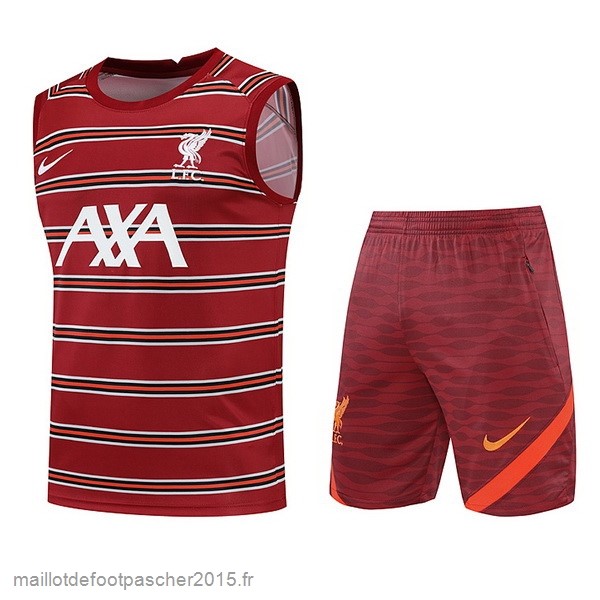 Maillot Foot Achat Entrainement Sans Manches Ensemble Complet Liverpool 2022 2023 Rouge