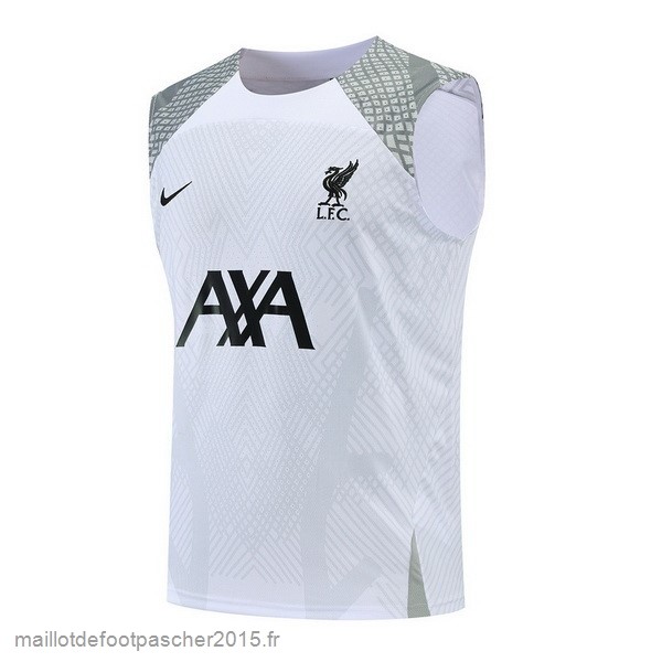 Maillot Foot Achat Entrainement Sans Manches Liverpool 2022 2023 Blanc Gris