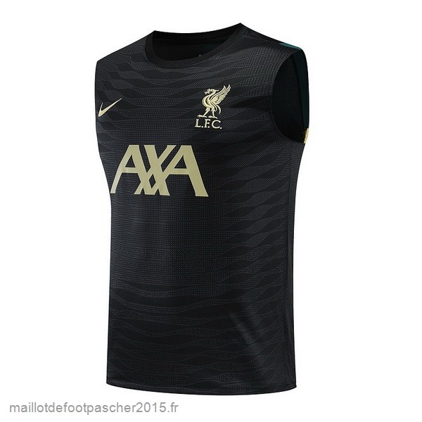 Maillot Foot Achat Entrainement Sans Manches Liverpool 2022 2023 Noir Jaune