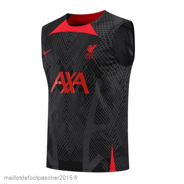 Maillot Foot Achat Entrainement Sans Manches Liverpool 2022 2023 Noir Rouge