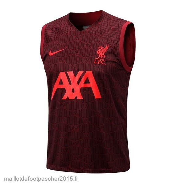 Maillot Foot Achat Entrainement Sans Manches Liverpool 2022 2023 Rouge Marine