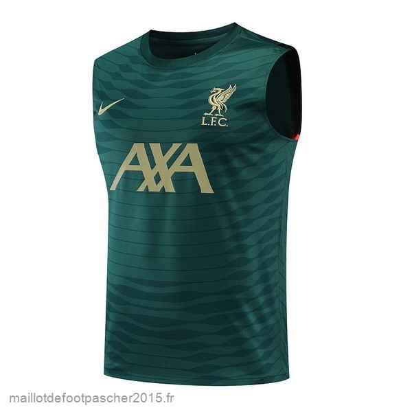 Maillot Foot Achat Entrainement Sans Manches Liverpool 2022 2023 Vert Jaune