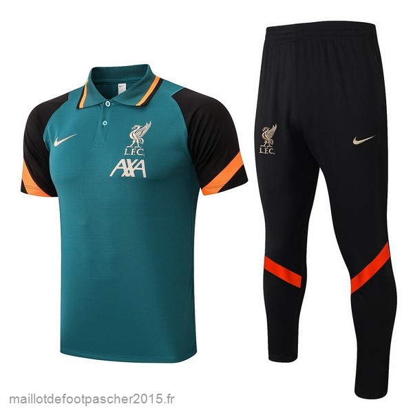 Maillot Foot Achat Ensemble Complet Polo Liverpool 2021 2022 Vert Noir Orange