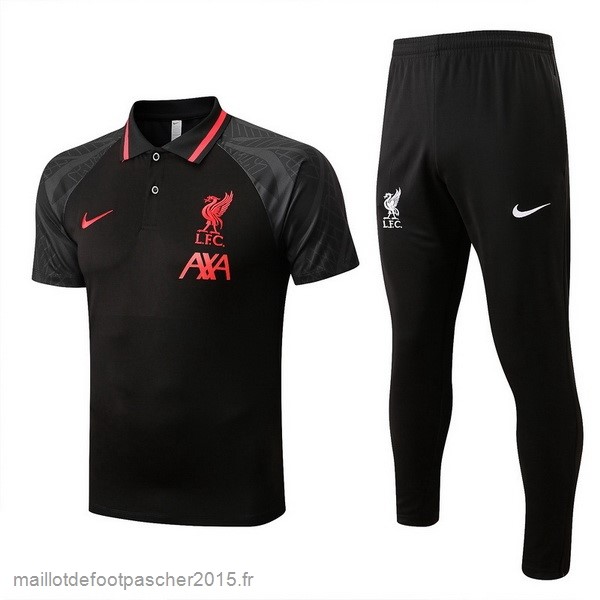 Maillot Foot Achat Ensemble Complet Polo Liverpool 2022 2023 Noir Rouge