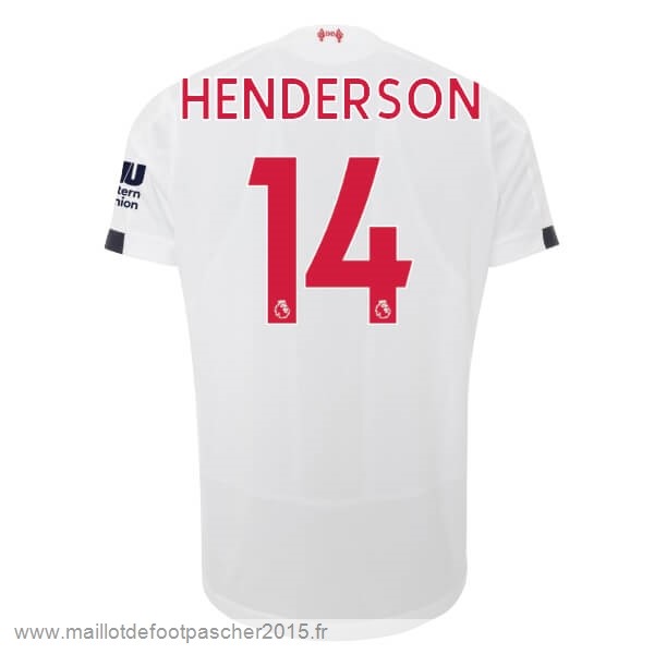 Maillot Foot Achat NO.14 Henderson Exterieur Maillot Liverpool 2019 2020 Blanc