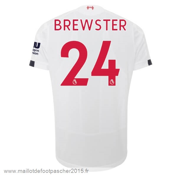 Maillot Foot Achat NO.24 Brewster Exterieur Maillot Liverpool 2019 2020 Blanc