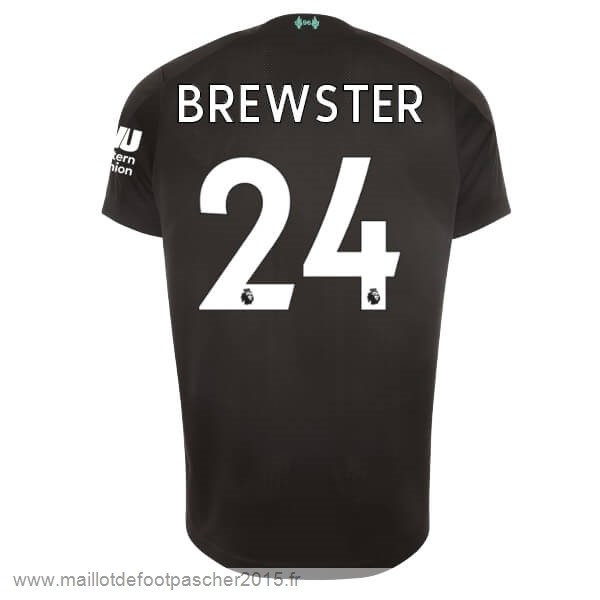 Maillot Foot Achat NO.24 Brewster Third Maillot Liverpool 2019 2020 Noir