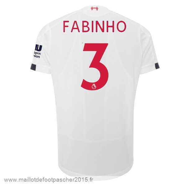 Maillot Foot Achat NO.3 Fabinho Exterieur Maillot Liverpool 2019 2020 Blanc