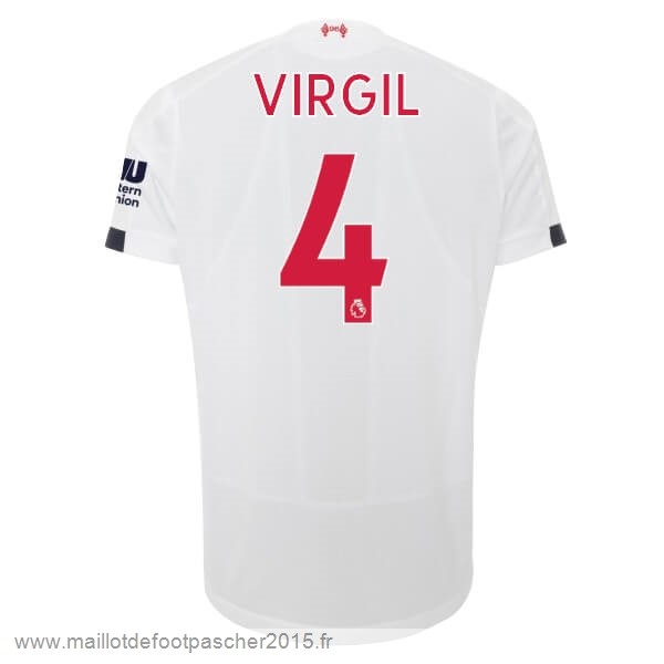 Maillot Foot Achat NO.4 Virgil Exterieur Maillot Liverpool 2019 2020 Blanc