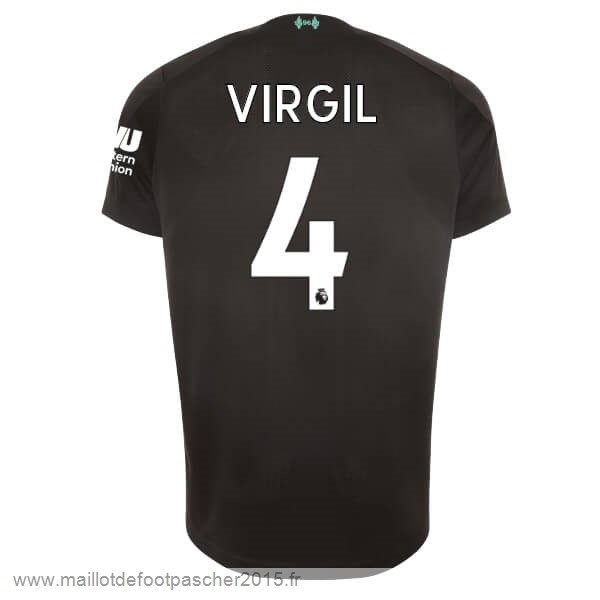 Maillot Foot Achat NO.4 Virgil Third Maillot Liverpool 2019 2020 Noir