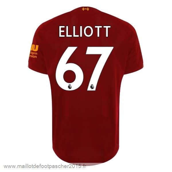 Maillot Foot Achat NO.67 Elliott Domicile Maillot Liverpool 2019 2020 Rouge