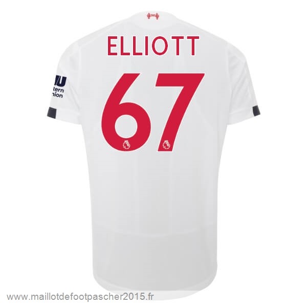 Maillot Foot Achat NO.67 Elliott Exterieur Maillot Liverpool 2019 2020 Blanc