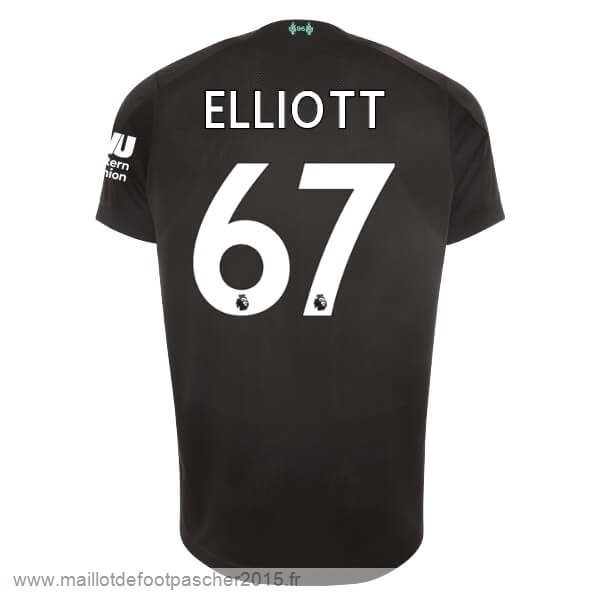 Maillot Foot Achat NO.67 Elliott Third Maillot Liverpool 2019 2020 Noir