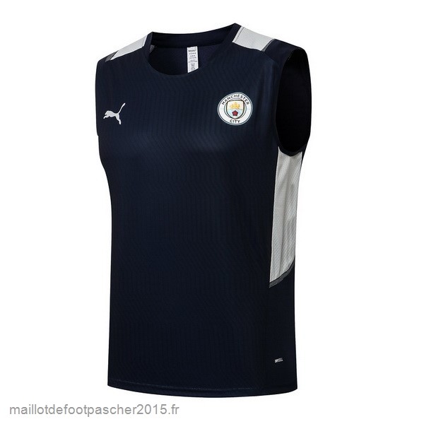 Maillot Foot Achat Entrainement Sans Manches Manchester City 2021 2022 Bleu Marine