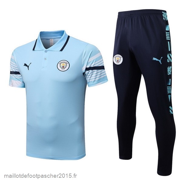 Maillot Foot Achat Ensemble Complet Polo Manchester City 2022 2023 Bleu Clair