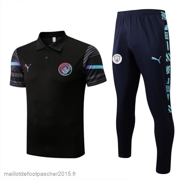 Maillot Foot Achat Ensemble Complet Polo Manchester City 2022 2023 Noir