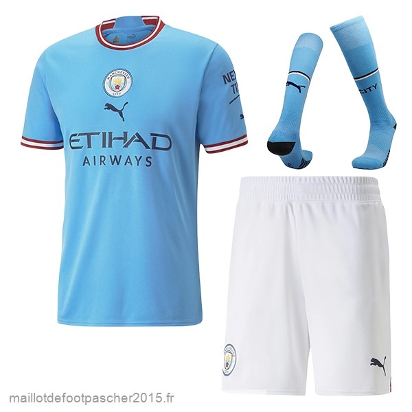 Maillot Foot Achat Domicile Maillot Pantalon Chaussette Manchester City 2022 2023 Bleu