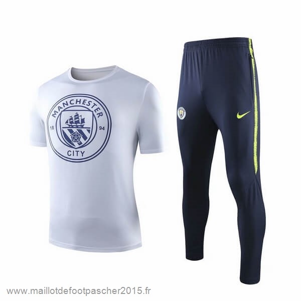 Maillot Foot Achat Entrainement Conjunto Completo Manchester City 2019 2020 Blanc Bleu