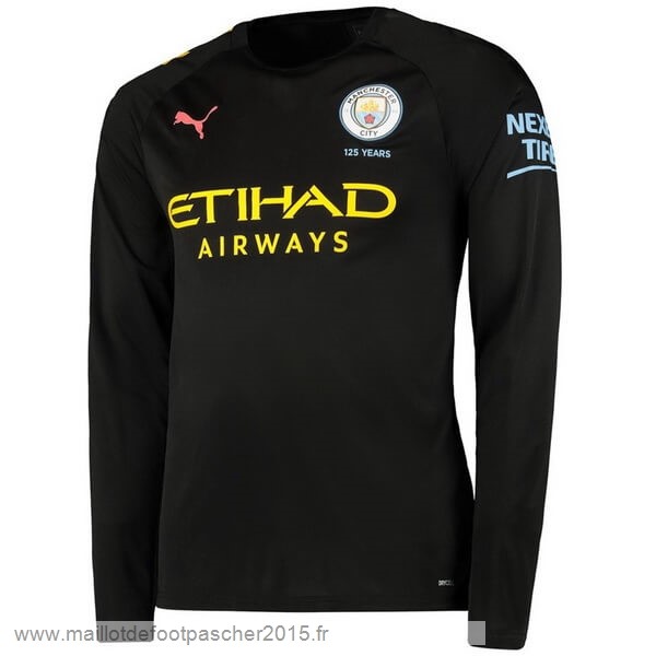 Maillot Foot Achat Exterieur Manches Longues Manchester City 2019 2020 Noir