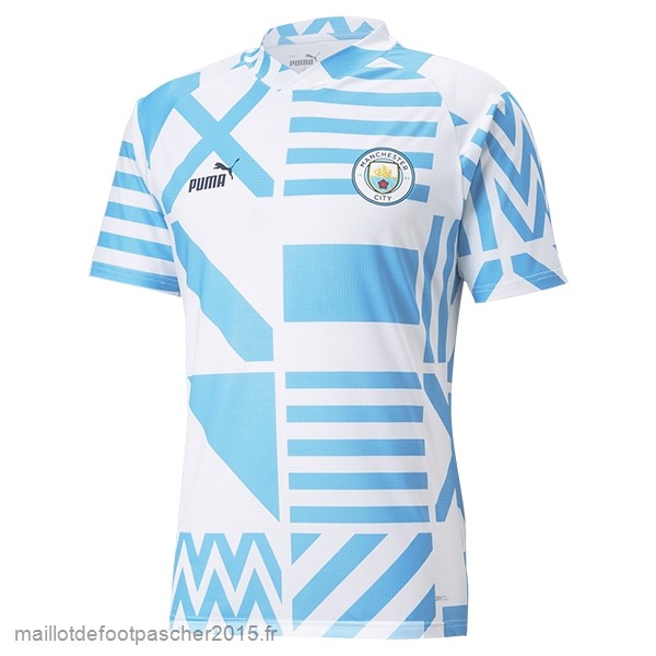 Maillot Foot Achat Thailande Pré match Maillot Manchester City 2022 2023 Bleu