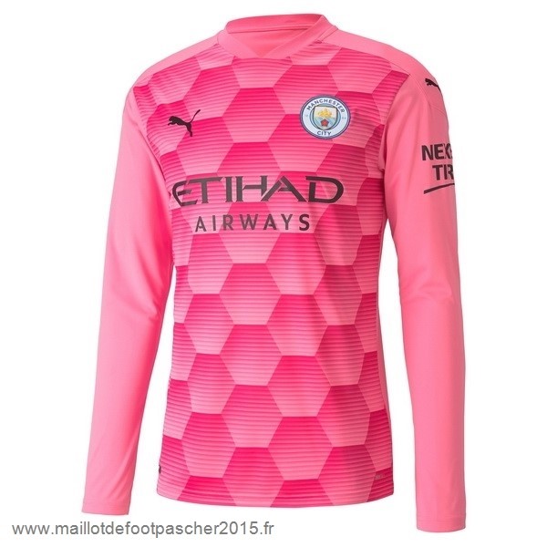 Maillot Foot Achat Third Manches Longues Gardien Manchester City 2020 2021 Rose