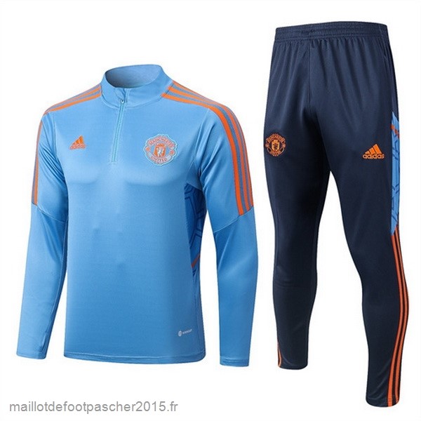 Maillot Foot Achat Survêtements Manchester United 2022 2023 Bleu