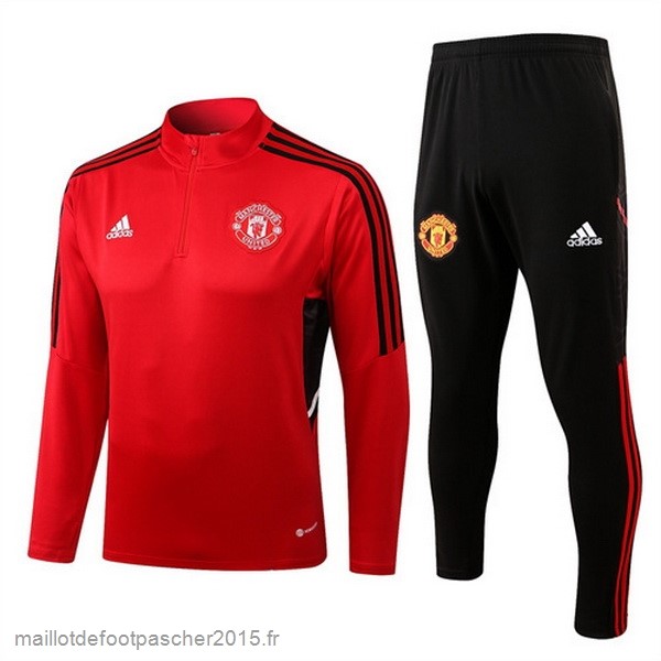 Maillot Foot Achat Survêtements Manchester United 2022 2023 Rouge I Noir