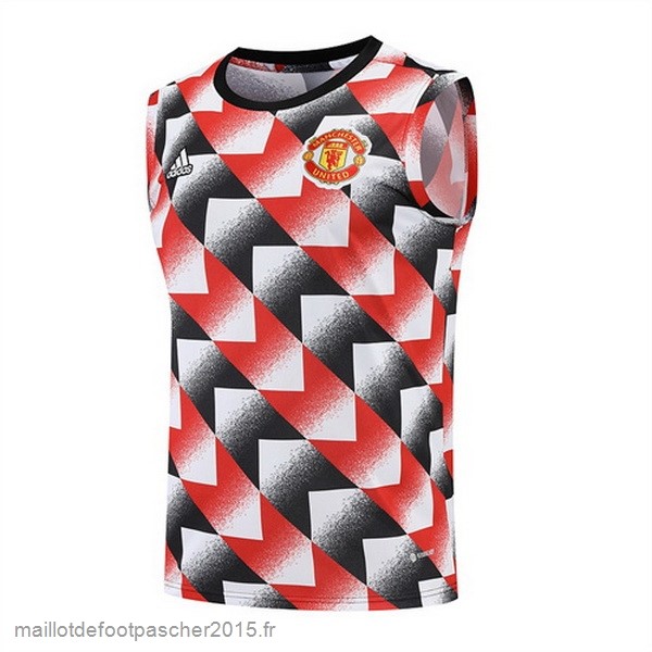 Maillot Foot Achat Entrainement Sans Manches Manchester United 2022 2023 Rouge Noir