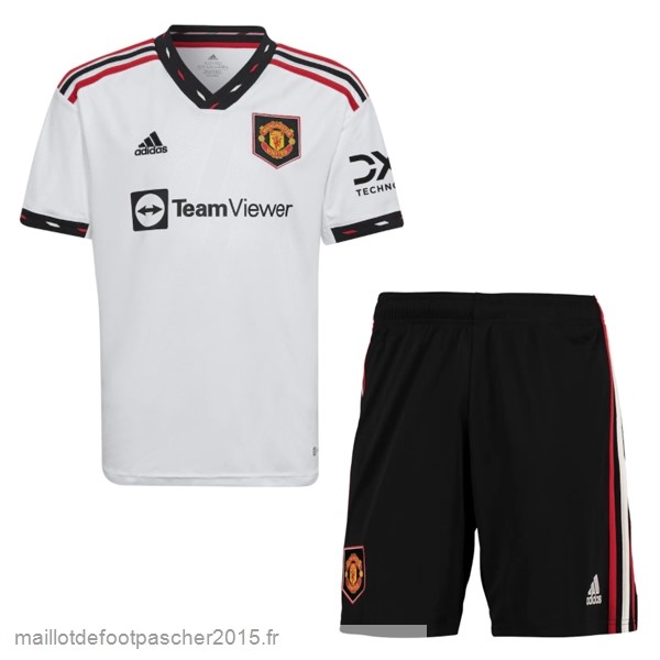 Maillot Foot Achat Exterieur Conjunto De Enfant Manchester United 2022 2023 Blanc