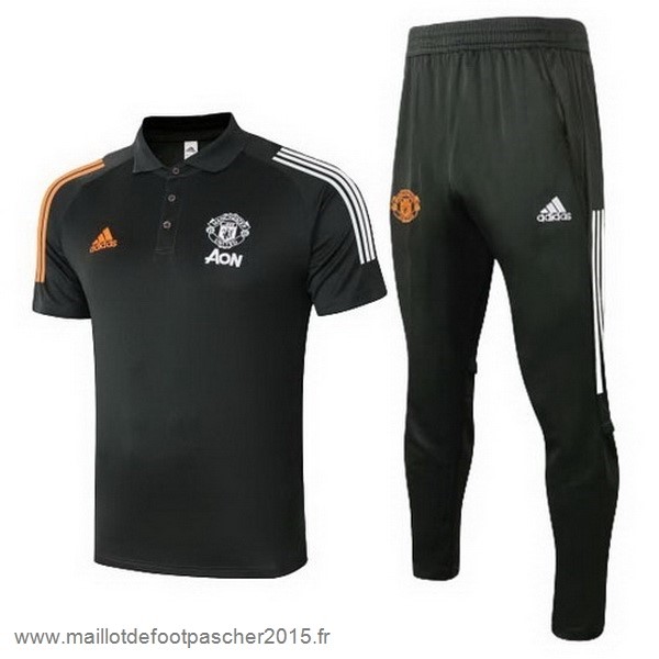 Maillot Foot Achat Ensemble Complet Polo Manchester United 2020 2021 Noir