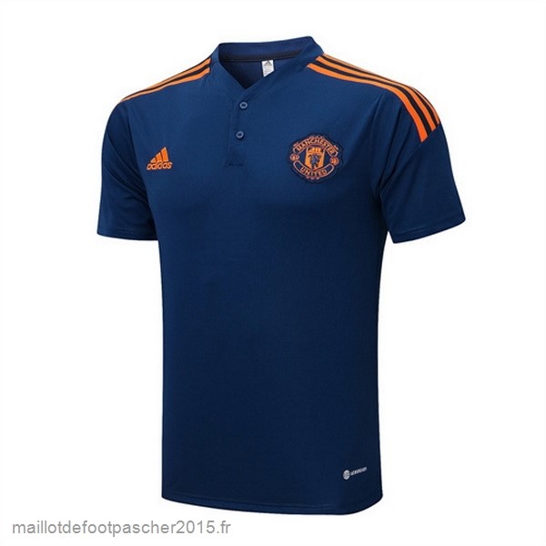 Maillot Foot Achat Polo Manchester United 2022 2023 Bleu Orange