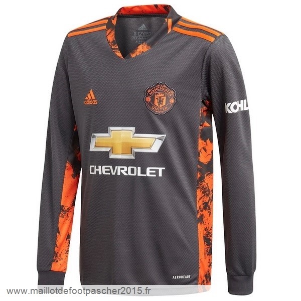 Maillot Foot Achat Domicile Manches Longues Gardien Manchester United 2020 2021 Gris