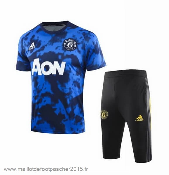 Maillot Foot Achat Entrainement Conjunto Completo Manchester United 2019 2020 Bleu Noir