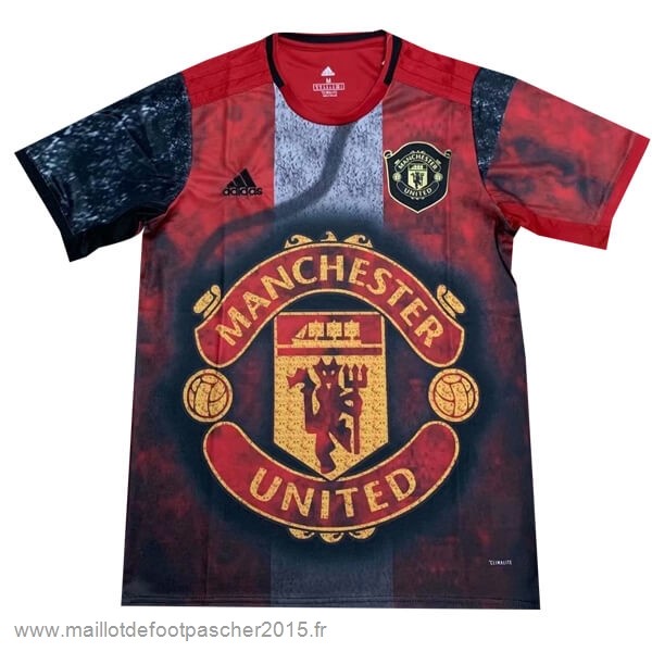 Maillot Foot Achat Entrainement Manchester United 2019 2020 Rouge Noir