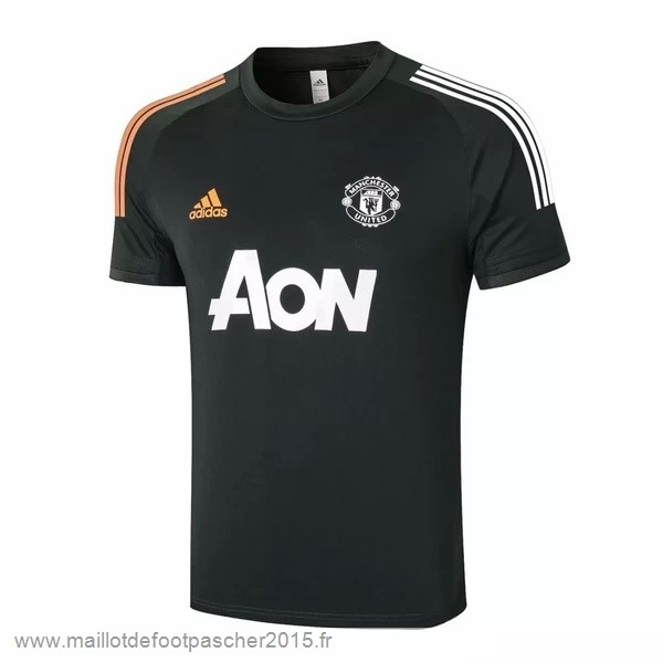 Maillot Foot Achat Entrainement Manchester United 2020 2021 Noir Blanc