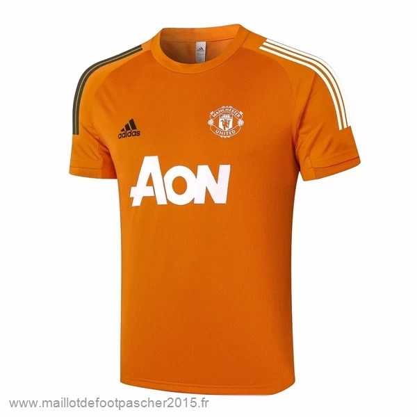 Maillot Foot Achat Entrainement Manchester United 2020 2021 Orange