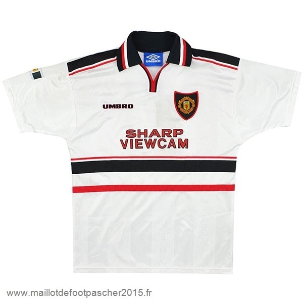 Maillot Foot Achat Exterieur Maillot Manchester United Rétro 1998 1999 Blanc