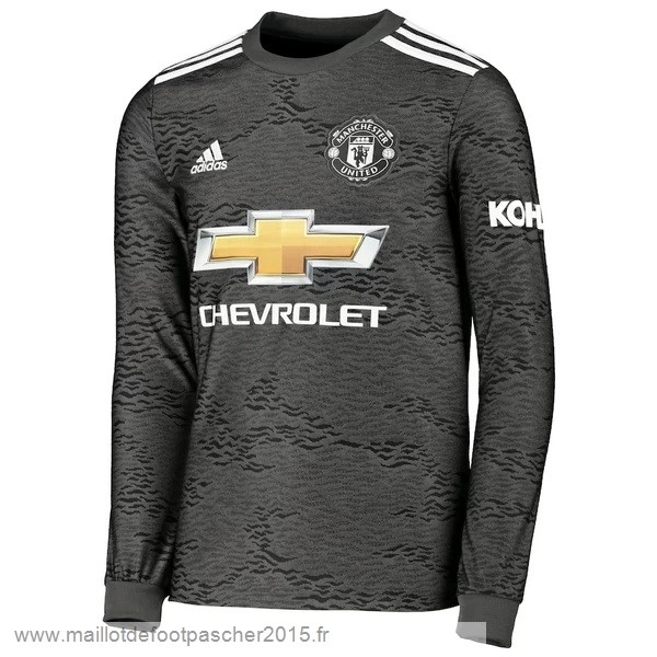 Maillot Foot Achat Exterieur Manches Longues Manchester United 2020 2021 Noir