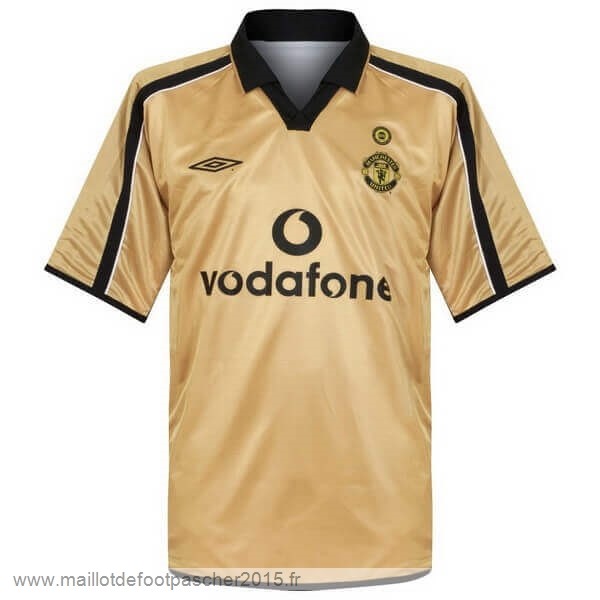 Maillot Foot Achat Third Maillot Manchester United Rétro 2001 2002 Jaune