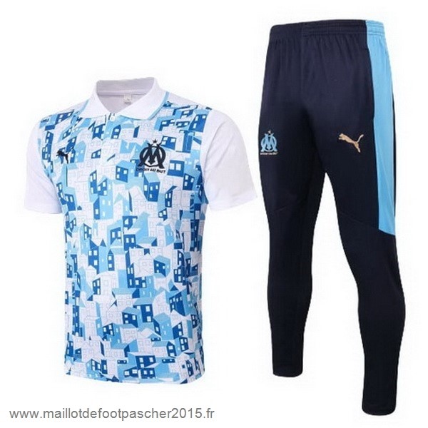 Maillot Foot Achat Ensemble Complet Polo Marseille 2020 2021 Bleu Blanc