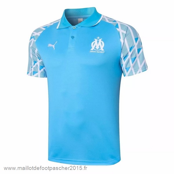 Maillot Foot Achat Polo Marseille 2020 2021 Bleu Clair Blanc