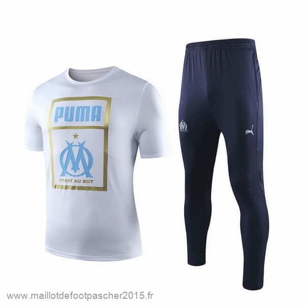 Maillot Foot Achat Entrainement Conjunto Completo Marseille 2019 2020 Blanc Bleu