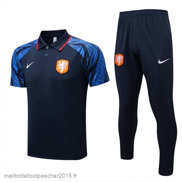 Maillot Foot Achat Ensemble Complet Polo Pays Bas 2022 Bleu Marine