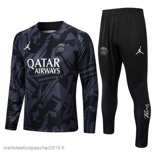 Maillot Foot Achat Survêtements Paris Saint Germain 2022 2023 Gris Noir