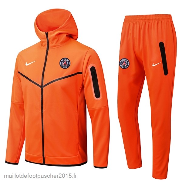 Maillot Foot Achat Sweat Shirt Capuche Paris Saint Germain 2022 2023 Orange