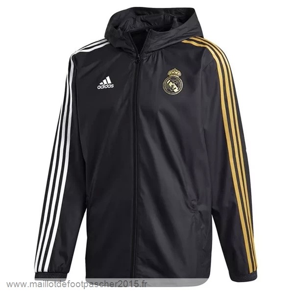 Maillot Foot Achat Coupe Vent Real Madrid 2020 2021 Noir Jaune