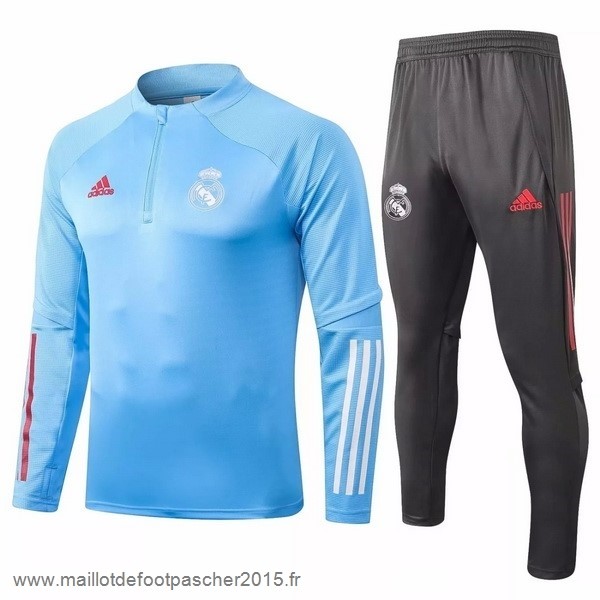 Maillot Foot Achat Survêtements Real Madrid 2020 2021 Bleu Clair Gris